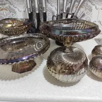 سرویس پذیرایی شامپاینی 4تیکه همراه با یک جفت قندان