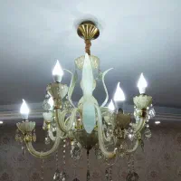 لوستر ۸ شاخه طرح زنبق و برگ