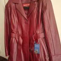 پالتو چرم طبیعی زنانه زرشکی