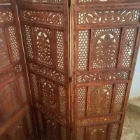 پارتیشن دکوراتیو(پاراوان چوبی تاشو منبت کاری شده)