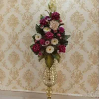 گل و گلدان طلایی