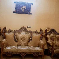 مبل 7نفره ورق طلا با 3عدد جلومبلی
