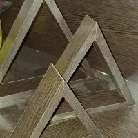 شلف دیواری سه گوش MDF گردویی سه تکه