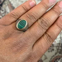 انگشتر نقره مالاکیت