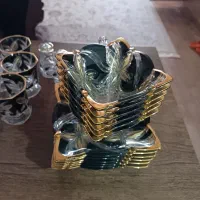 بلور 6نفره مشکی طلایی