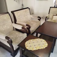 مبل چوبی نیم ست۴نفره|مبلمان خانگی و میز عسلی|کرج, شاهین‌ویلا|دیوار