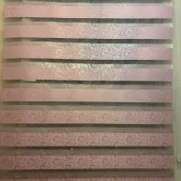 پرده زبرا صورتی با طرح نقره ای