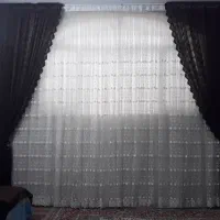 پرده تورسفید رنگ سفید  سالم بدون پارگی و نخ کش شدن