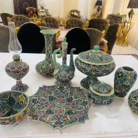 ظرف سفالی فیروزه ای لالجین