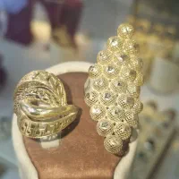 انگشتر نقره با ابکاری ثابت طلا