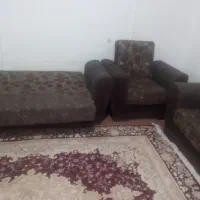 مبل راحتی تخت شو تنه استیل بدون میز عسلی