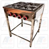 اجاق گاز صنعتی پایه دار استیل 3و4 شعله مربعی خطی|کافی‌شاپ و رستوران|مشهد, شیرحصار|دیوار