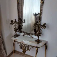 آینه و شعمدان برنز