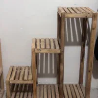 استند گل و چا کفشی چوبی