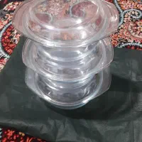 ۳ عدد قابلمه پیرکس فرانسوی اصل وکاسه سوپ خوری بزرگ