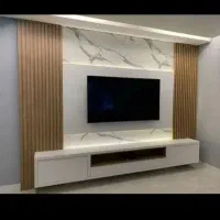 کابینت کمد تی‌وی نصب ماربل شیت دیوار پوش قرنیز