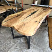 میز نهارخوری روستیک شش یا هشت نفره چوب چنار