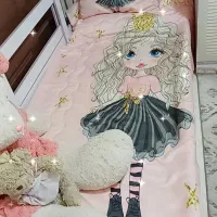 رو تختی،پرده،چراغ خواب،لوستر، ست کامل در حد نو