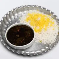 چلو قرمه سبزی با برنج درجه یک ایرانی