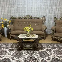 مبل ۹نفره ورق طلا چوب راش و غذاخوری ۶نفره