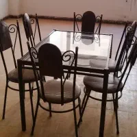 میز نهارخوری فلزی۶نفره