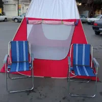 چادر هواکش دارصندلی تاشو میز مسافرتی سه پنجره