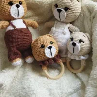 ست جغجغه و عروسک دستبافت نو