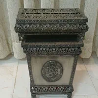 ست دکوری جعبه دستمال و سطل زباله طرح برنز