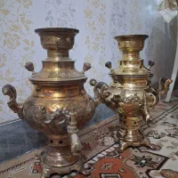 سماور ذغالی قدیمی ۲ونیم لیتر برنجی دو مدل
