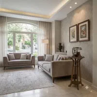 تلفن کنارسالنی چوبی قهوه ای