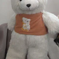 عروسک خرسی سفید نرم