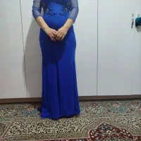 فروش فوری لباس مجلسی رنگ آبی کاربنی