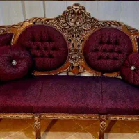 مبلمان ۹ نفره چوب گردو و پارچه ترک