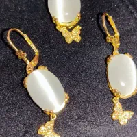 نیم ست ژوپینگ رنگ ثابت با آبکاری طلا