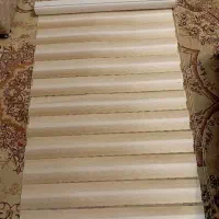 دو طاق پرده کرکره ای پارچه ای افقی کرم سفید