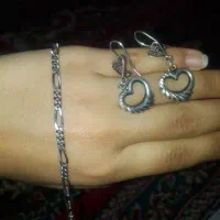 دستبند و گوشواره نقره