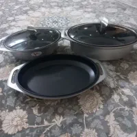 سه عدد ماهیتابه با درب