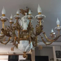 دو عدد لوستر  تمام برنز