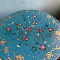میز نهارخوری دستساز چوبی با دو عدد صندلی لهستانی
