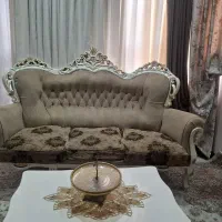 مبل استیل چوب تمام راش ۷نفره بامیز وسط