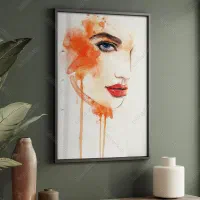 تابلو نقاشی چهره مینیمال