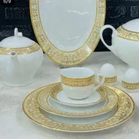 ظروف چینی زرین مهرکرم نو مناسب جهیزیه