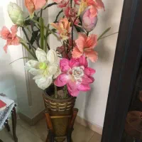 گلدان بامبو همراه گل های خارجی