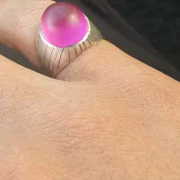 انگشتر قاجاری کهنه سنگ یاقوت خاص