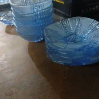 آجیل خوری آبی کریستال مات وبراق  چک  اصل