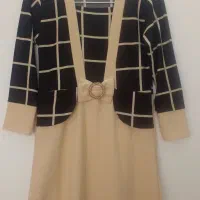 مجلسی ۳ رنگ کرم سبز یشمی سایز ۴۲