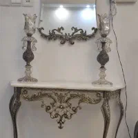آینه کنسول شمعدانی برنجی