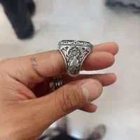 انگشتر نقره عقیق خطی کهنه