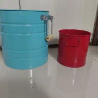 دو عدد   گلدان   فلزی