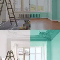 نقاشی ساختمان وکناف زیر سازی کاغذ دیواری